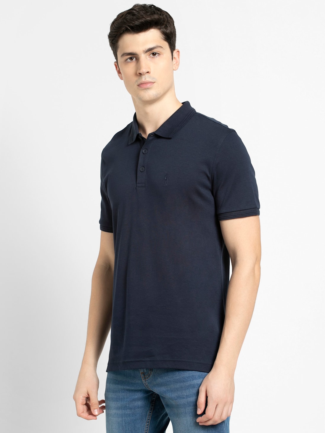 Navy Regular Fit Half Sleeve Polo T-Shirt for Men 3912 | Jockey India