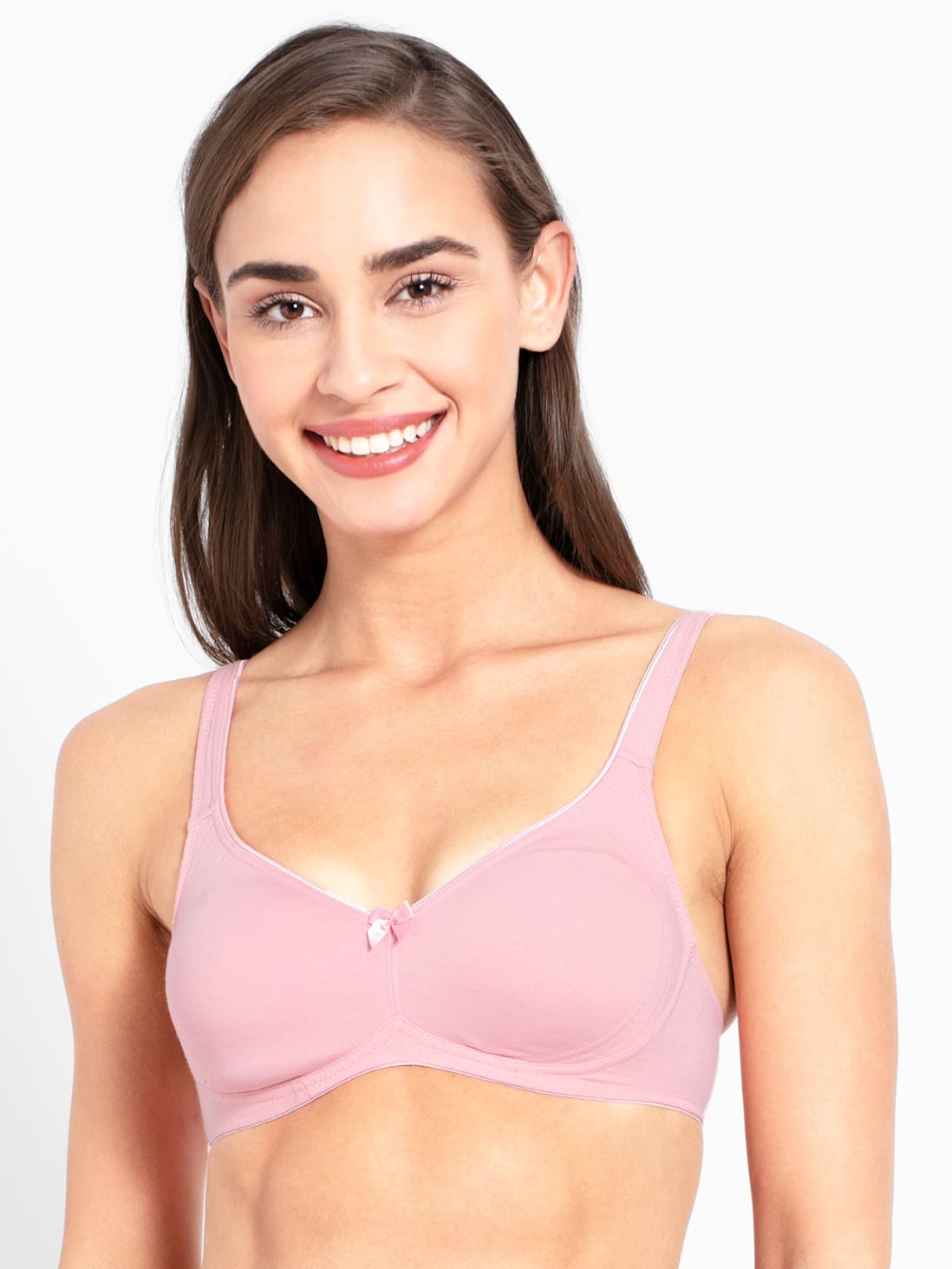 Buy Women's Wirefree Non Padded Super Combed Cotton Elastane Stretch Full  Coverage Everyday Bra with Contoured Shaper Panel and Adjustable Straps -  Candy Pink 1250