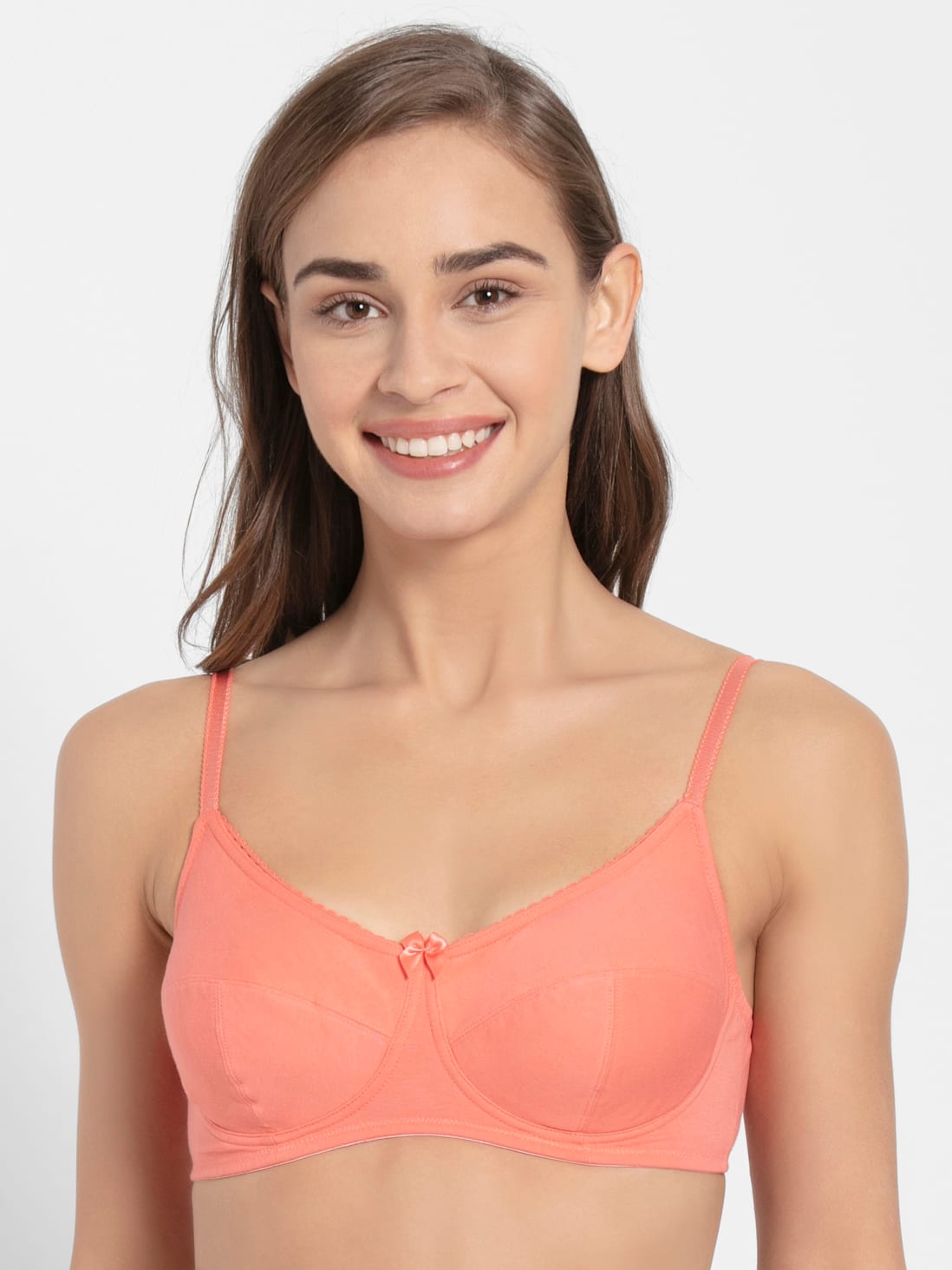 Women's Wirefree Non Padded Super Combed Cotton Elastane Stretch Full  Coverage Everyday Bra with Soft Adjustable Straps - Blush Pink