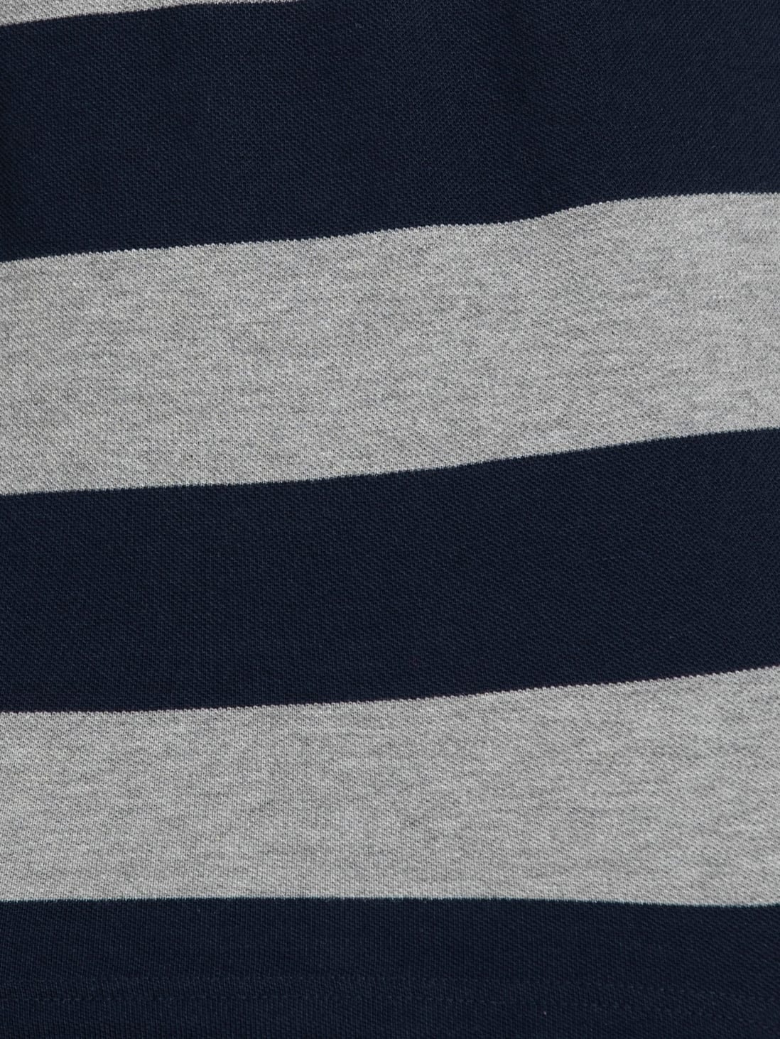 Buy Men's Super Combed Cotton Rich Striped Polo T-Shirt - Grey Melange ...