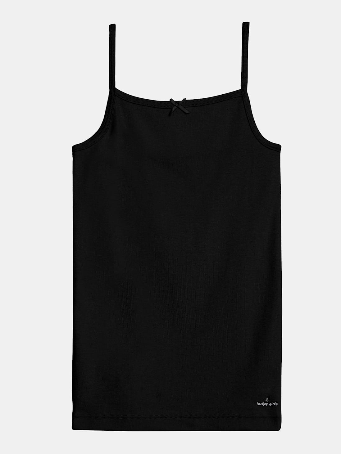 Buy Girl's Super Combed Cotton Rib Fabric Camisole with Regular Straps -  Black SG04