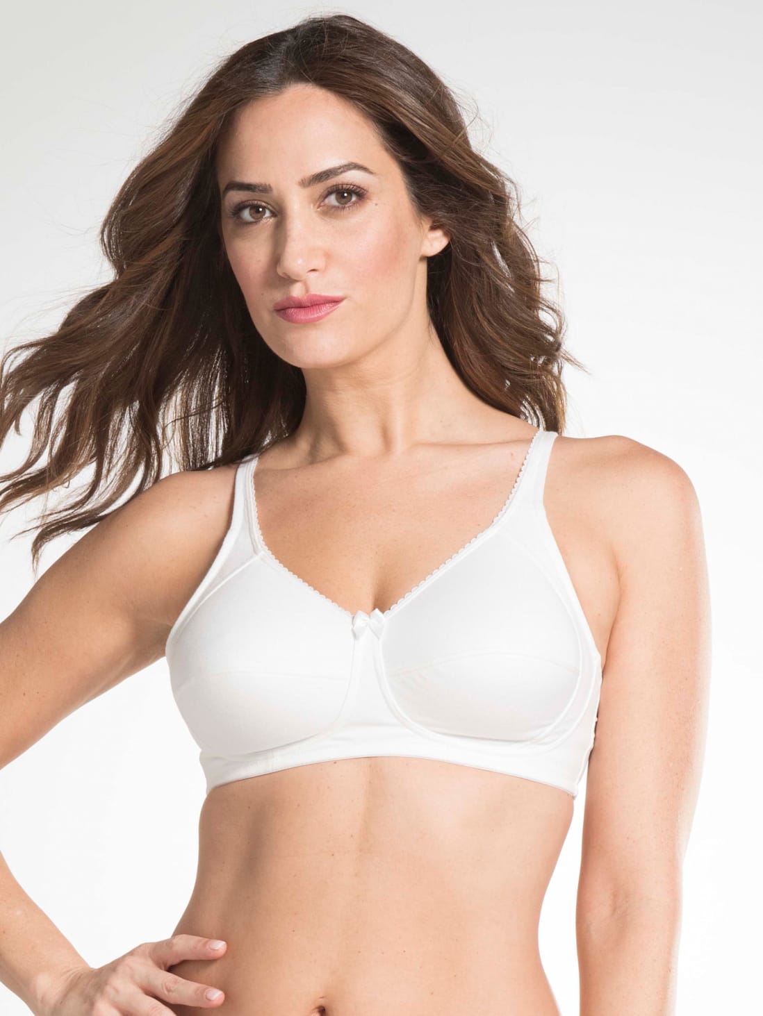 Buy Women's Wirefree Non Padded Super Combed Cotton Elastane Stretch Full  Coverage Plus Size Bra with Side Panel Support and Adjustable Broad Fabric  Straps - White ES13