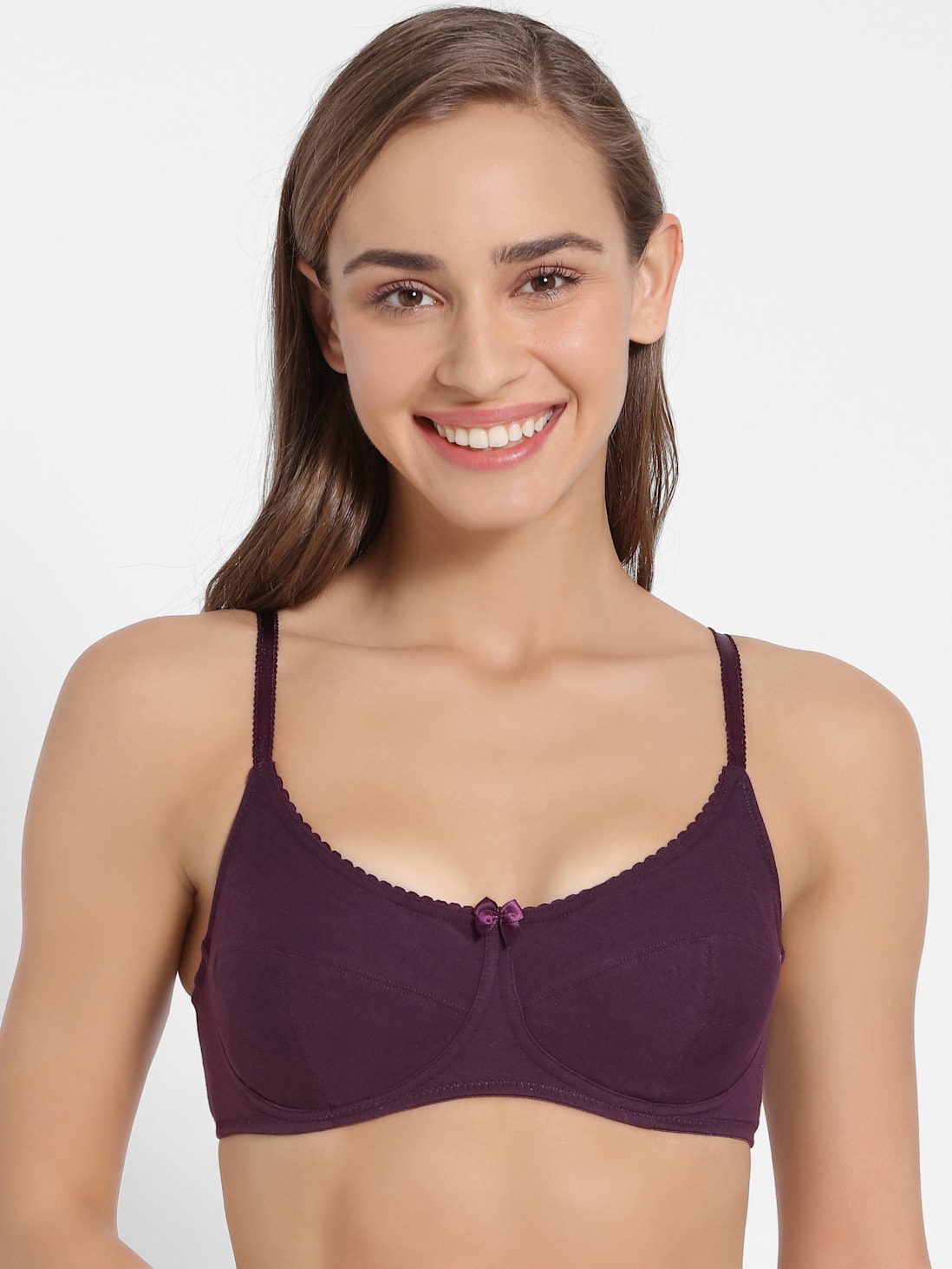 Buy Women's Wirefree Non Padded Super Combed Cotton Elastane Stretch Full  Coverage Everyday Bra with Soft Adjustable Straps - Vintage Bordeaux 1615