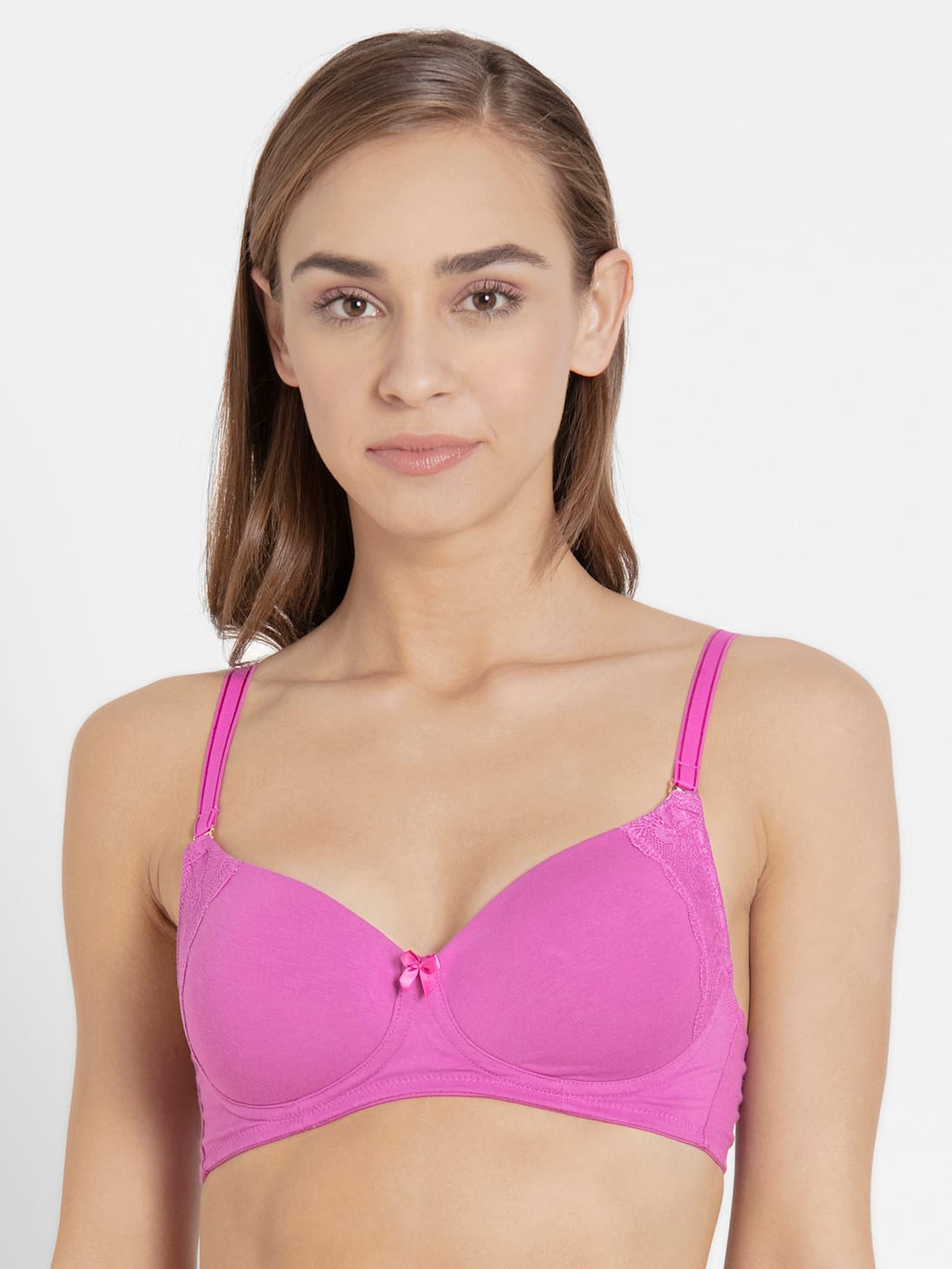 Buy Women's Wirefree Padded Super Combed Cotton Elastane Stretch Full  Coverage Multiway Styling T-Shirt Bra with Detachable Straps - Lavender  Scent FE34