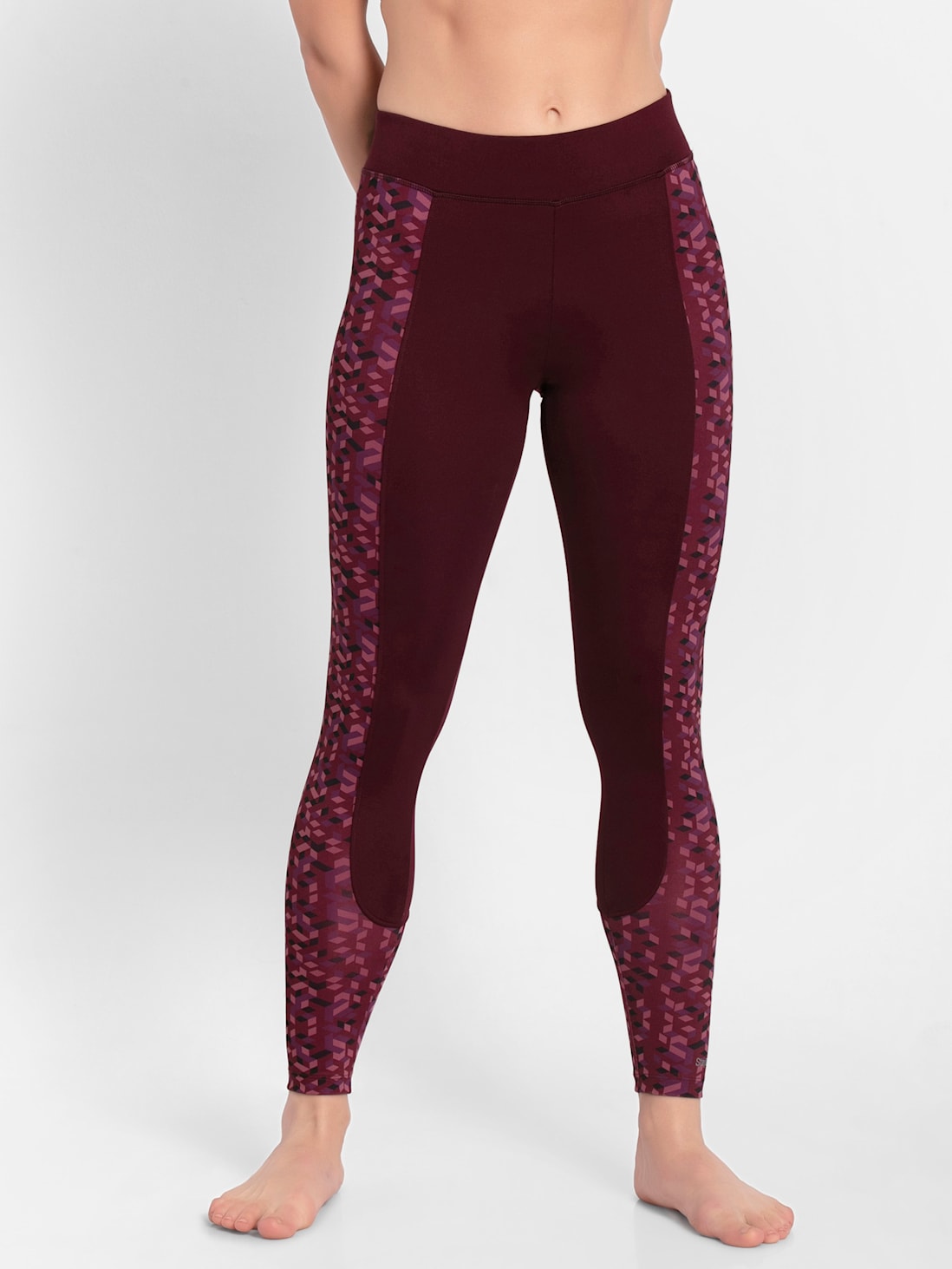 Buy Women's Microfiber Elastane Stretch Panel Printed Performance Leggings  with Coin Pocket and Stay Dry Technology - Wine Tasting MW21