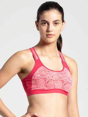 Buy Jockey 1380 Pink Wirefree Padded Full Coverage Sports Bra for Women  Online @ Tata CLiQ