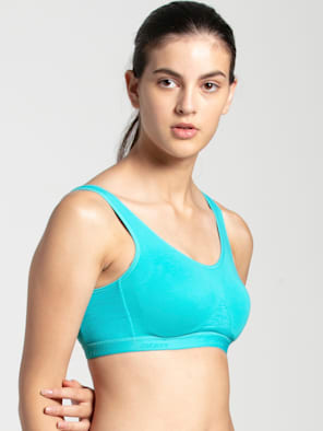 Turquoise Blue Sports Bra - Buy Turquoise Blue Sports Bra online in India
