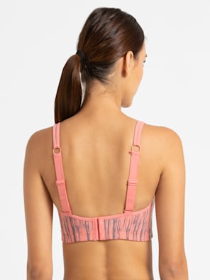 Buy Low Impact Non-Padded Sports Bra in Pink Online India, Best