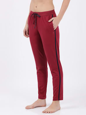 Jockey Track Pants  Buy Jockey 1302 Womens Cotton Elastane Trackpants  With Convenient Side Pockets  Rose Online  Nykaa Fashion