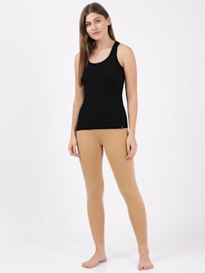 Buy Women's Rayon Nylon Elastane Stretch Treggings with Side Zipper Pockets  - Fig IW05