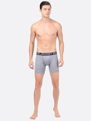 Men's Breathable cotton Micro-Mesh Boxer Briefs, Black and Gray 3 Pack
