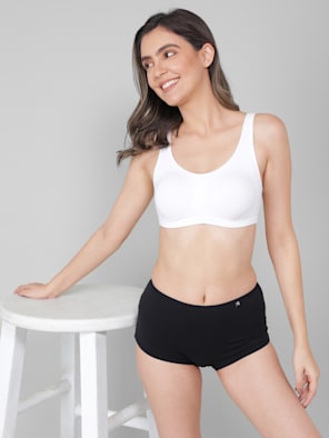 Buy Women's Super Combed Cotton Elastane Stretch Multiway Styled Crop Top  With Adjustable Straps and Stay Fresh Treatment - Light Skin 1351