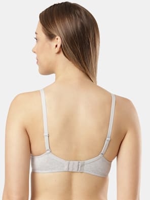 Buy Women's Wirefree Padded Super Combed Cotton Elastane Stretch Medium  Coverage Multiway Styling T-Shirt Bra with Detachable Straps - White FE23
