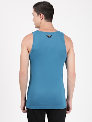 Buy Men's Super Combed Cotton Rib Racer Back Styling Round Neck