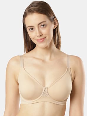 Minimizer Bras for Women No Underwire Plus Size Underwear Full Cup Beauty  Back Thick Padded Ultra-Soft Spaghetti Strap Everyday Underwear Beige S at   Women's Clothing store