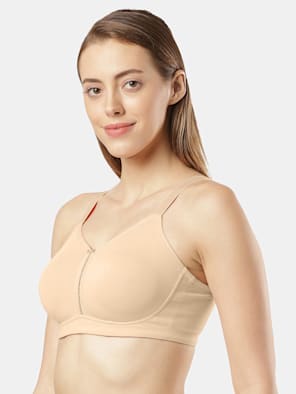 Women's Wirefree Non Padded Super Combed Cotton Elastane Stretch Full  Coverage Everyday Bra with Soft Adjustable Straps - Skin