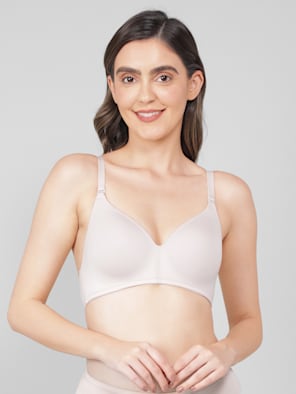 1723 Wirefree Padded Super Combed Cotton Elastane Stretch Medium Coverage  Lace Styling T-Shirt Bra with Adjustable Straps