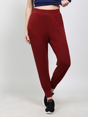 Women's Super Combed Cotton Elastane Stretch Leggings with Ultrasoft  Waistband - Shanghai Red
