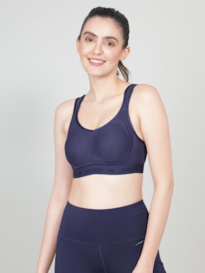 Buy Non-Padded Non-Wired Full Coverage Racerback Bra In Blue