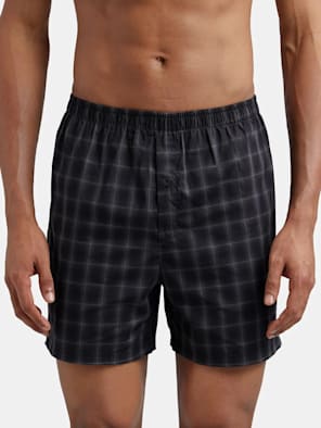 US23 Super Combed Mercerized Cotton Woven Boxer Shorts with Side Pocket
