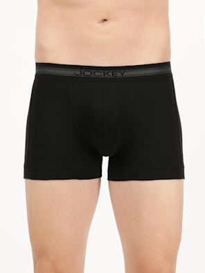 Black Ultra-soft Tactel Nylon Mens Trunks with Double layer Contoured ...