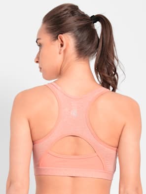 Jockey Women's Padded Super Combed Cotton Full Coverage Racer Back Styling Sports  Bra – Online Shopping site in India