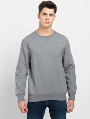 Jockey 2716 Men's Super Combed Cotton French Terry Solid Sweatshirt with  Ribbed Cuffs