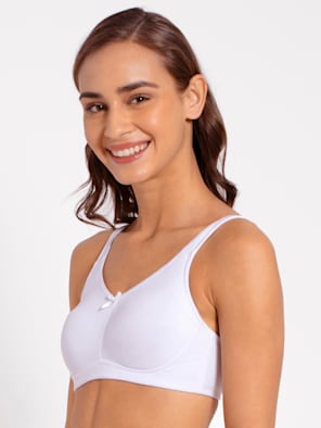 Women's Wirefree Non Padded Super Combed Cotton Elastane Stretch Full  Coverage Everyday Bra with Detachable Straps and Double Layered Cup - Blue  Depth