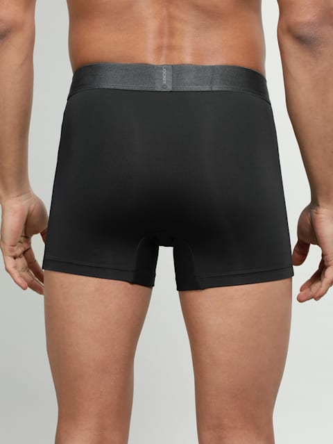 Black Ultra Soft Tactel Nylon Mens Trunks With Double Layer Contoured Pouch For Men Ic28