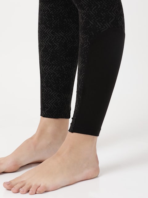 Jockey Women's Super Combed Cotton Elastane Stretch Side Zipper Pocket  Printed Yoga Pants AA01