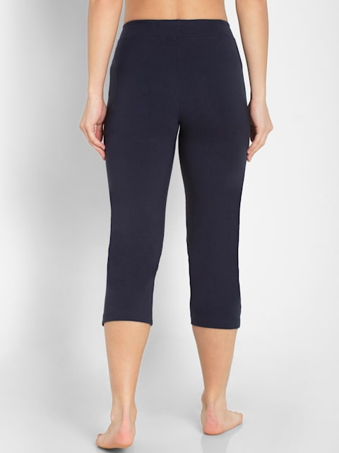 Buy Women's Super Combed Cotton Elastane Stretch Slim Fit Capri with Side  Pockets - Navy Blazer 1300