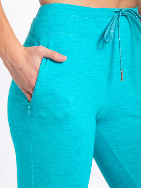 AA01 Super Combed Cotton Elastane Stretch Yoga Pants with Side Zipper  Pockets