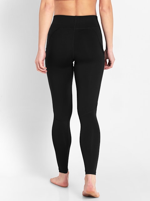 Buy Women's Tactel Microfiber Elastane Stretch Performance Leggings with  Side Pockets and Stay Dry Technology - Black MW12