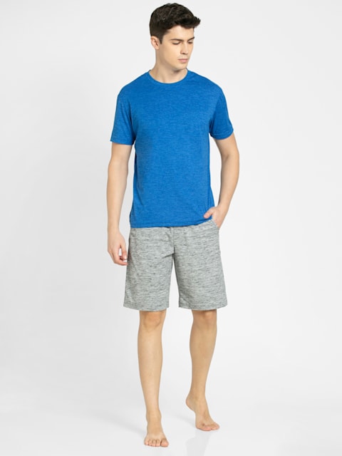 Buy Men's Super Combed Cotton Rich Regular Fit Solid Shorts with Side  Pockets - Cool Grey Melange SP26