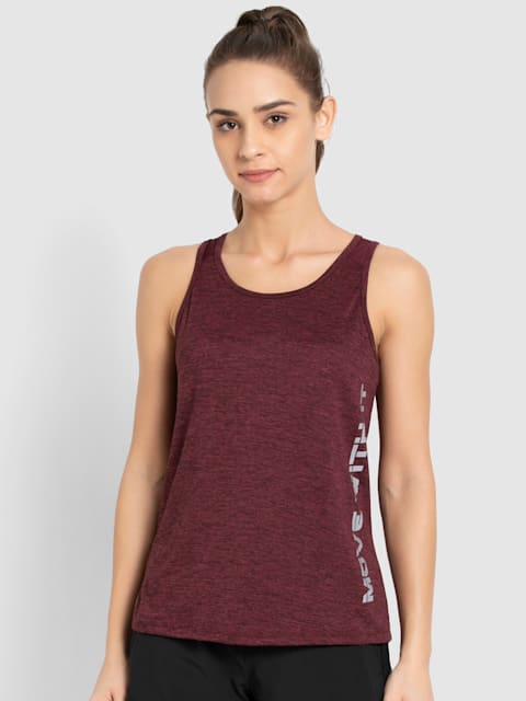 Women's Microfiber Fabric Graphic Printed Tank Top With Breathable Mesh and  Stay Dry Treatment - Wine Tasting
