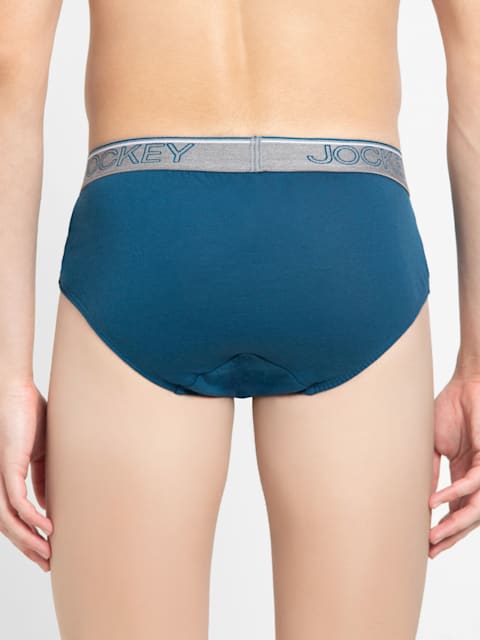 Buy Men's Super Combed Cotton Solid Brief with Ultrasoft Waistband - Seaport  Teal(Pack of 2) 8037