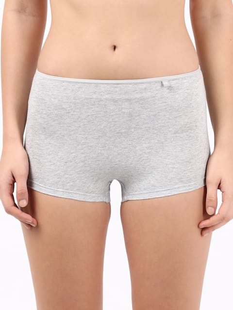 Buy Women's High Coverage Super Combed Cotton Elastane Stretch Mid Waist Boy  Shorts With Concealed Waistband and StayFresh Treatment - Steel Grey  Melange SS04 | Jockey India