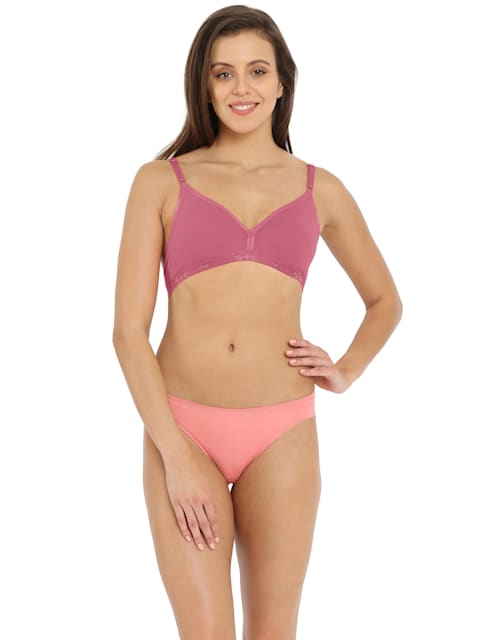 Buy Jockey Women's Wine Solid Cotton Blend Pack of 1 Non Padded Non Wired  Bra Online at Best Prices in India - JioMart.