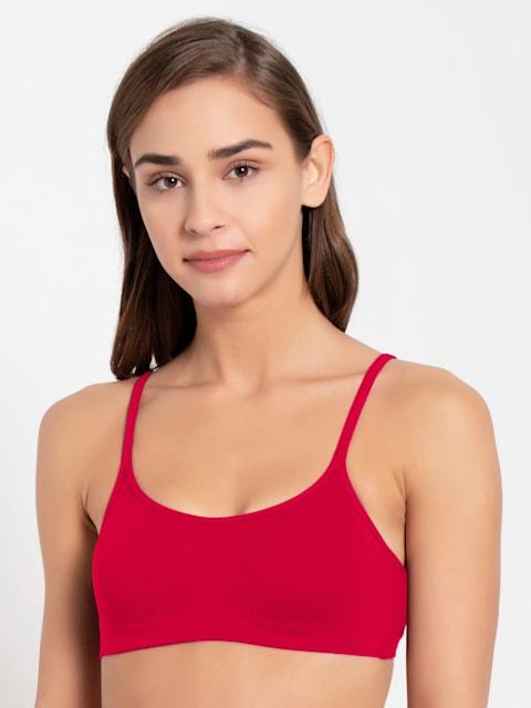 Red soft cup bra