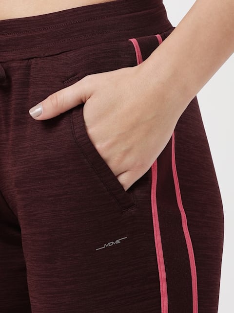 Jockey Rose Melange colour Track Pant for Women with Side Pocket-1301IBRML