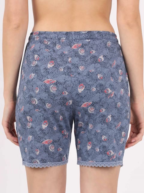 Buy Women's Micro Modal Cotton Relaxed Fit Printed Shorts with Lace Trim  Styled Side Pockets - Infinity Blue Assorted Prints RX10