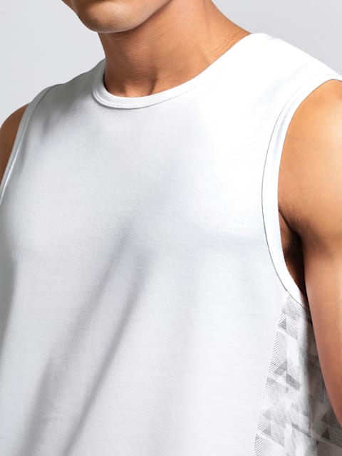 Buy Men's Super Combed Cotton Blend Breathable Mesh Sleeveless