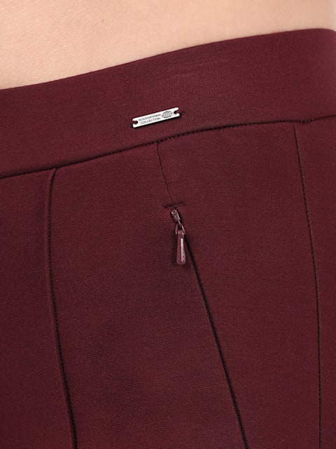 Buy Women's Rayon Nylon Elastane Stretch Treggings with Side Zipper Pockets  - Navy Blazer IW05