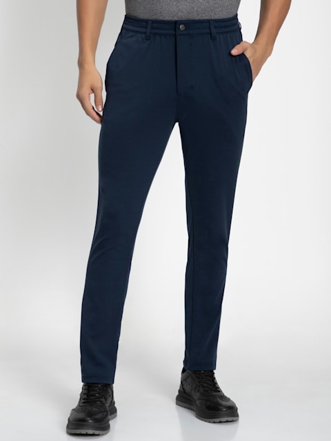 Buy Men's Microfiber Slim Fit All Day Pants with Convenient Side and Back  Pockets - Navy IM07 | Jockey India