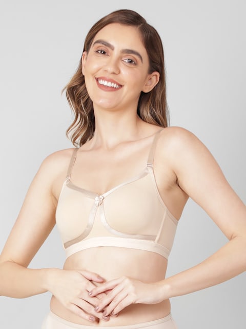 Women's Wirefree Non Padded Super Combed Cotton Elastane Stretch Full  Coverage Everyday Bra with Detachable Straps and Double Layered Cup - Light  Skin