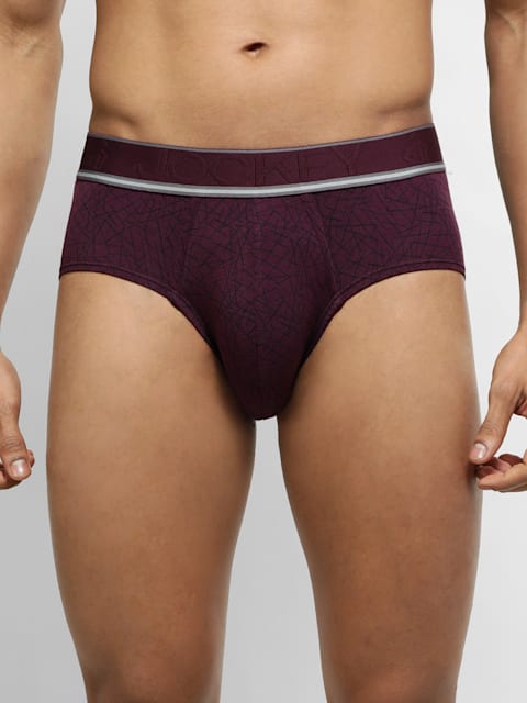 Men's Tencel Micro Modal Elastane Stretch Printed Brief with Natural Stay  Fresh Properties - Potent Purple