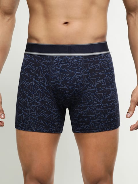 Buy Men's Tencel Micro Modal Elastane Stretch Printed Boxer Brief with  Natural Stay Fresh Properties - True Navy HG32