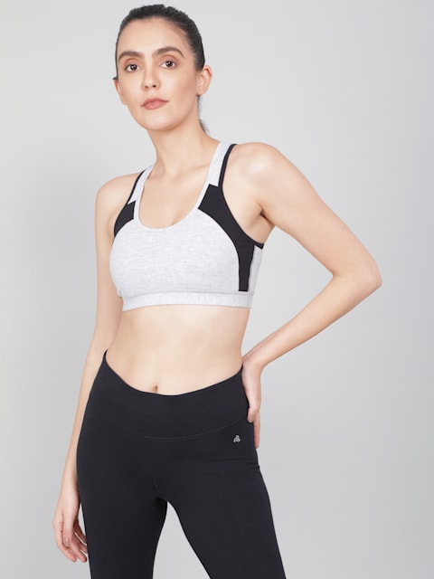 Buy Women's Wirefree Padded Super Combed Cotton Elastane Stretch Full  Coverage Racer Back Styling Active Bra with Stay Fresh and Moisture Move  Treatment - Gloxinia & Black 1380