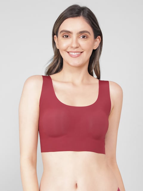Buy Women's Wirefree Padded Microfiber Nylon Elastane Lounge Bra with 360  Degree Stretch and Removable Pads - Pomegranate 1839