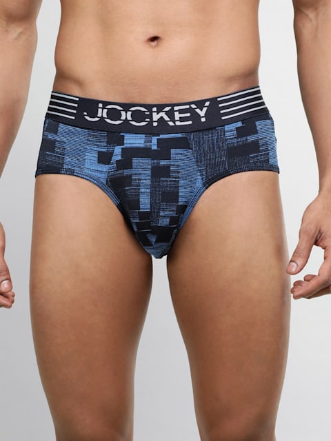 Buy Men's Microfiber Mesh Elastane Stretch Printed Brief with Breathable  Mesh and Stay Dry Technology - Move Blue MM07